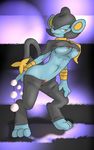  anthro breasts female looking_at_viewer luxio nintendo nipples pok&#233;mon pok&#233;morph pok&eacute;mon pussy redemption3445 sex_toy solo tail video_games 