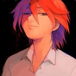  face inazuma_eleven inazuma_eleven_(series) kiyama_hiroto male_focus red_hair simple_background smirk solo watacco 