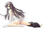  black_hair bondage no_bra original panties tsurugi_hagane underwear white 