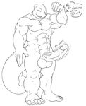  balls big_balls erection fangs grin looking_at_viewer male marine modem_redpill muscles nude penis presenting scalie shark solo standing tail 