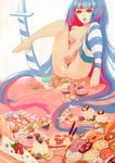  absurdres bad_id bad_pixiv_id barefoot blue_hair breasts cake candy cookie feet fingering food green_eyes hands highres ice_cream long_hair masturbation medium_breasts multicolored_hair panty_&amp;_stocking_with_garterbelt pudding purple_hair pussy pussy_juice qiangzi solo spread_legs sticky_fingers stocking_(psg) striped striped_legwear sword thighhighs two-tone_hair uncensored very_long_hair weapon 