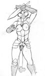  bottomless cat erika_(meesh) exposed feline female meesh siamese sketch solo sword topless unconvincing_armour warrior weapon 