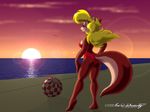  amy_squirrel beach butt eric_schwartz female one-piece_swimsuit rodent seaside squirrel sunset swimsuit 