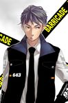  bad_id bad_pixiv_id barricade_(transformers) cigarette decepticon grey_hair jacket male_focus necktie nishiyama_(whatsoy) personification police red_eyes smoking solo transformers 