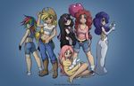  alcohol apple applejack_(mlp) balloon bare_foot belt blonde_hair blue_eyes blush book boots dress female fluttershy_(mlp) friendship_is_magic fruit green_eyes hair hat human jay_naylor lagomorph my_little_pony pink_eyes pink_hair pinkie_pie_(mlp) ponytail purple_hair rabbit rainbow_dash_(mlp) rainbow_hair rarity_(mlp) red_hair rope shoes twilight_sparkle_(mlp) two_tone_hair 