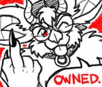 4chan bat glasses horns jax_the_bat male one_eye_closed owned solo tongue wink 
