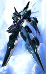  fin_funnels glowing glowing_eyes green_eyes jehuty mecha neon_trim no_humans orbital_frame solo zone_of_the_enders zone_of_the_enders_2 