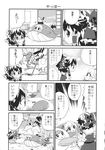  :d blush bow braid choborau_nyopomi comic detached_sleeves frilled_bow frills greyscale hair_bow hair_ribbon hair_tubes hakurei_reimu highres horns ibuki_suika kirisame_marisa monochrome multiple_girls non-web_source open_mouth platypus platypus_costume ribbon scan side_braid single_braid smile touhou translated tree tress_ribbon waterspout whale whale_costume wide_sleeves 