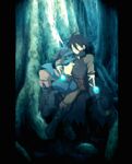  closed_eyes eyes_closed grin hug human lucario mammal nintendo pok&#233;mon pok&eacute;mon pokemon pokemon_(anime) pokemon_(game) pokemon_diamond_and_pearl pokemon_dppt sir_arlon sitting smile tail tore unknown_artist video_games 