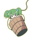 bad_id bad_pixiv_id bucket green_eyes green_hair hair_bobbles hair_ornament in_bucket in_container kisume open_mouth short_hair solo touhou transparent_background twintails wooden_bucket yuragi_(nukomomo) 