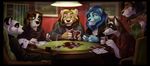  canine cards chibi-marrow cigar dog feline gambling lion male panda pipe poker smoking tiger 