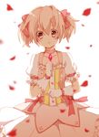  cherry_blossoms gloves kaname_madoka magical_girl mahou_shoujo_madoka_magica pink_eyes pink_hair short_hair solo tenhana 