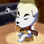 animal_crossing dog doubutsu_no_mori guitar instrument k.k_slider lowres nintendo totakeke 