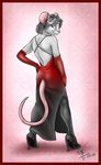  crossdressing drag dress evening_gown gloves high_heels it&#039;s_a_trap male moodyferret mouse rodent sharlan stockings 