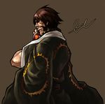  brown_hair evilgun king_of_fighters kusanagi_saisyu male pixiv_thumbnail resized snk sun 