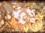  blonde_hair boots breasts drill_hair hat magical_girl mahou_shoujo_madoka_magica medium_breasts pleated_skirt sada_akane skirt solo thighhighs tomoe_mami yellow_eyes 