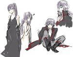  :p androgynous annoyed black_dress boots coat crossdressing dress earrings emily0720 faris_scherwiz final_fantasy final_fantasy_v formal headband jewelry pirate ponytail purple_hair reverse_trap side_ponytail sitting sketch tomboy tongue tongue_out 