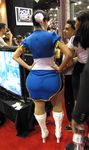  2boys 6+girls ass back boots capcom chinese_clothes chun-li chun-li_(cosplay) cosplay cosplay_(chun-li) curvy double_bun doublebun highres hips huge_ass multiple_boys multiple_girls pantyhose street_fighter thick_thighs thighs wide_hips 