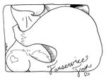  &hearts; black_and_white butt canine fanservice_fox female fox monochrome razzek solo 