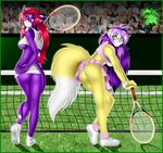  couple female human kaia mark_haynes skimpy sonia tennis under_boob 