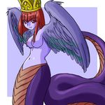  baalsama breasts female naga solo unknown_artist wings 