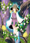  aura bad_id bad_pixiv_id blonde_hair closed_eyes floating flower hat mary_janes masao moriya_suwako petals shoes solo touhou 