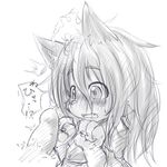  anthro blush canine cub cum cum_in_hair cumshot faceless_male female hair izzanglan japanese_text male mammal monochrome oral orgasm penis straight surprise text young 