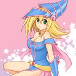  blush breasts cleavage dark_magician_girl duel_monster oz_(artist) smile yu-gi-oh! yuu-gi-ou_duel_monsters 