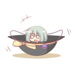  :d blush_stickers bow chibi green_hair hat hat_basket hat_bow hat_removed hat_ribbon headwear_removed in_container in_hat komeiji_koishi kousa_(black_tea) minigirl o_o open_mouth ribbon smile solo third_eye touhou 