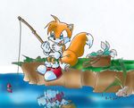  anthro fishing fox kitsune mammal miles_prower multiple_tails sega sonic_(series) tail unknown_artist 