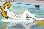  breasts female mammal minerva_mink mink mustelid nipples nude pool skinny_dipping solo swimming_pool unknown_artist 