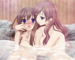  bath blush brown_hair kitajima_kaede kitajima_sara nude onsen peko sono_hanabira_ni_kuchizuke_wo yuri 