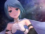  bad_id bad_pixiv_id blue_eyes blue_hair cape dutch_angle face gloves mahou_shoujo_madoka_magica miki_sayaka noko_(artist) short_hair solo tears white_gloves 