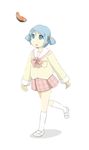  :o bad_id bad_pixiv_id blue_eyes blue_hair bow chiko_(gugugu) fish fish_steak food full_body hair_cubes hair_ornament kneehighs naganohara_mio nichijou official_style open_mouth school_uniform shoes short_hair short_twintails simple_background solo steak tokisadame_school_uniform twintails uwabaki white_background 