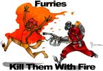  anthro canine duo english_text fire flamethrower gas_mask male mammal piercing plain_background pyro_(team_fortress_2) ranged_weapon team_fortress_2 text unknown_artist video_games weapon white_background 