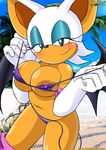  bat beach big_breasts bikini blush breasts female looking_at_viewer mobian mobius_unleashed palm rouge_the_bat seaside sega skimpy smile solo sonic_(series) undressing 