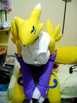 canine cleavage collar detached_sleeves digimon fox fursuit plushie real renamon skirt 