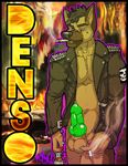  balls beer beverage bioluminescence bloodshot_eyes canine character_id cigarette colored_penis drugs fire flames glowing green_penis jacket kihu leather_jacket male mammal nude pant-less penis pills pose skull smoke solo spikes 