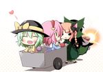  :d ^_^ animal_ears arm_cannon black_hair blush bow braid cape cat_ears cat_tail chibi closed_eyes dress eyeball firing green_hair hair_bow hair_ornament hairband hairclip happy hat hat_bow hat_ribbon heart highres kaenbyou_rin komeiji_koishi komeiji_satori long_hair multiple_girls multiple_tails ominaeshi_(takenoko) open_mouth pink_hair red_hair reiuji_utsuho ribbon short_hair siblings sisters skirt smile solid_circle_eyes sun_hat sweatdrop tail third_eye touhou twin_braids weapon wheelbarrow wings 