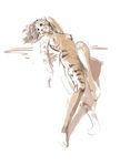  breasts feline female nude reclining solo sprawled tiger unknown_artist white_tiger 