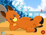  beach canine coral_reef cub fox freddy_fox hi_res male mammal maple_town michael_j_bear penis sea seaside solo uncut water young 