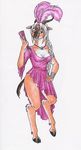  antelope braid breasts digitigrade fan female gazelle hair hooves horns plume sibel_catluck small_breasts solo standing thomson_gazelle white_hair 