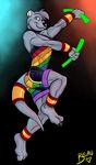  &hearts; blacklight claws clothing dancing gay_pride glowstick green_eyes lapinbeau looking_at_viewer male one_eye_closed otter rainbow rave raver solo tail tail_ring wink 