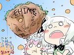  :t blush_stickers chibi eating face floating_island food fruit hat konpaku_youmu mandarin_orange multiple_girls o_o open_mouth orange saigyouji_yuyuko sketch touhou yoekosukii 