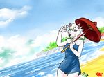  animal_crossing beach bianca_(animal_crossing) canine dress female parasol seaside solo summer this_big wolf yuki-chi 