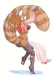  bells bottomless dancing female harem melita_curphy raised_tail red_panda silks solo tail topless 