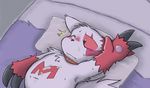  claws collar cum feral fur male markings nintendo pillow pok&#233;mon pok&eacute;mon red_markings solo video_games wh white_fur zangoose 