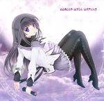  akemi_homura black_hair boots explosive hairband high_heels long_hair madoka_runes magical_girl mahou_shoujo_madoka_magica omuni pantyhose purple_eyes shoes solo 