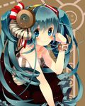  aqua_eyes aqua_hair bad_id bad_pixiv_id hair_ornament hair_ribbon hatsune_miku long_hair paranato ribbon smile solo twintails vocaloid 