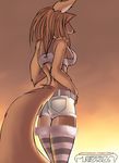  2006 back brown brown_hair canine female fox hair skimpy solo standing tail tailsrulz 